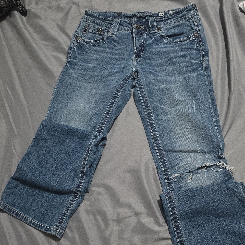 Miss Me Distressed Blue Boot Cut Jeans